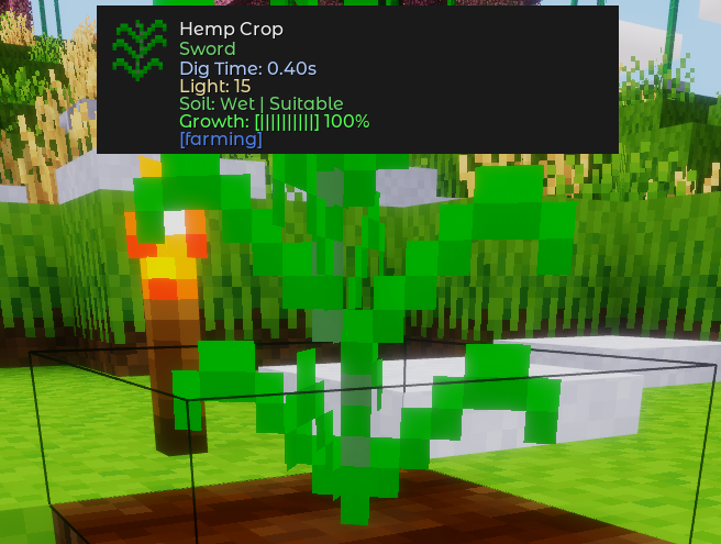HUD showing crop growth and soil status